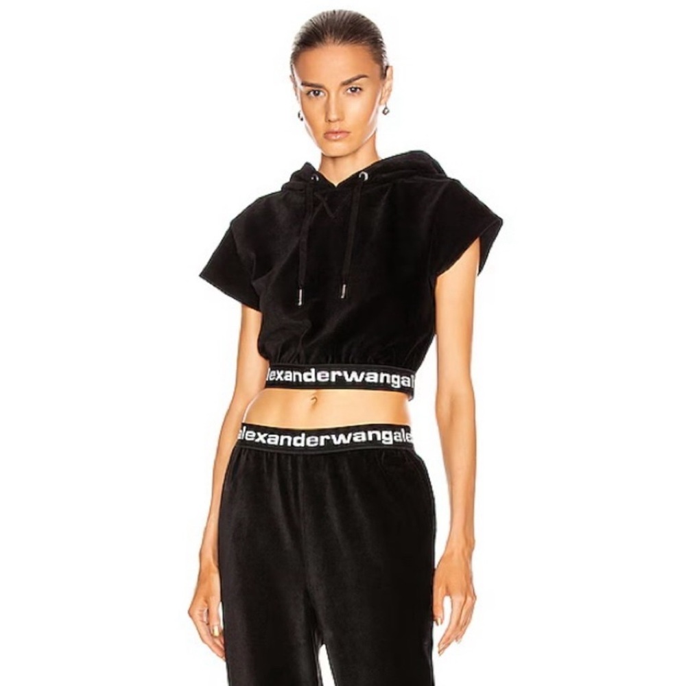 Alexander Wang Black Crop Hoodie